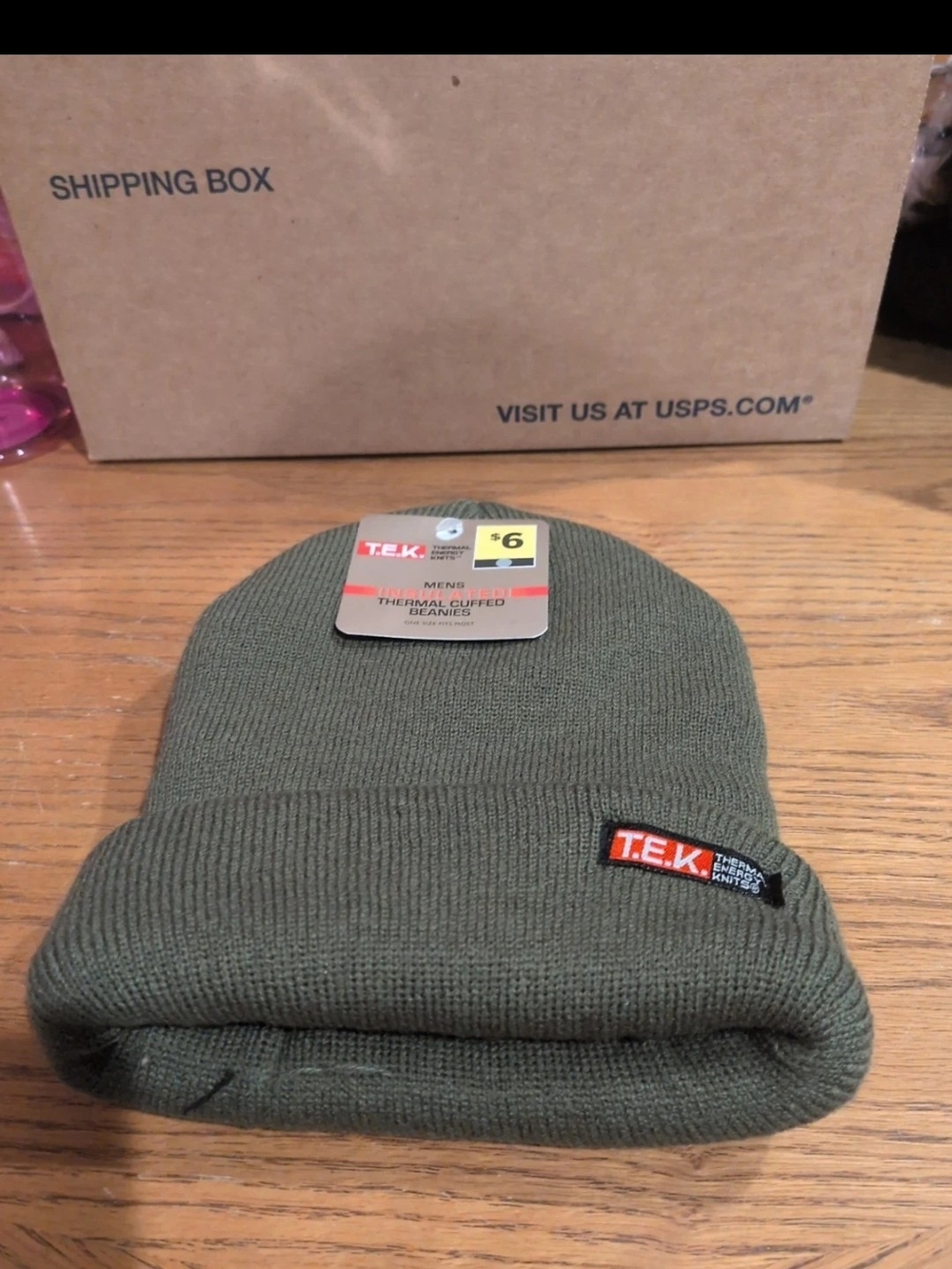 Men's Thermal Cuffed Beanie - Olive Green